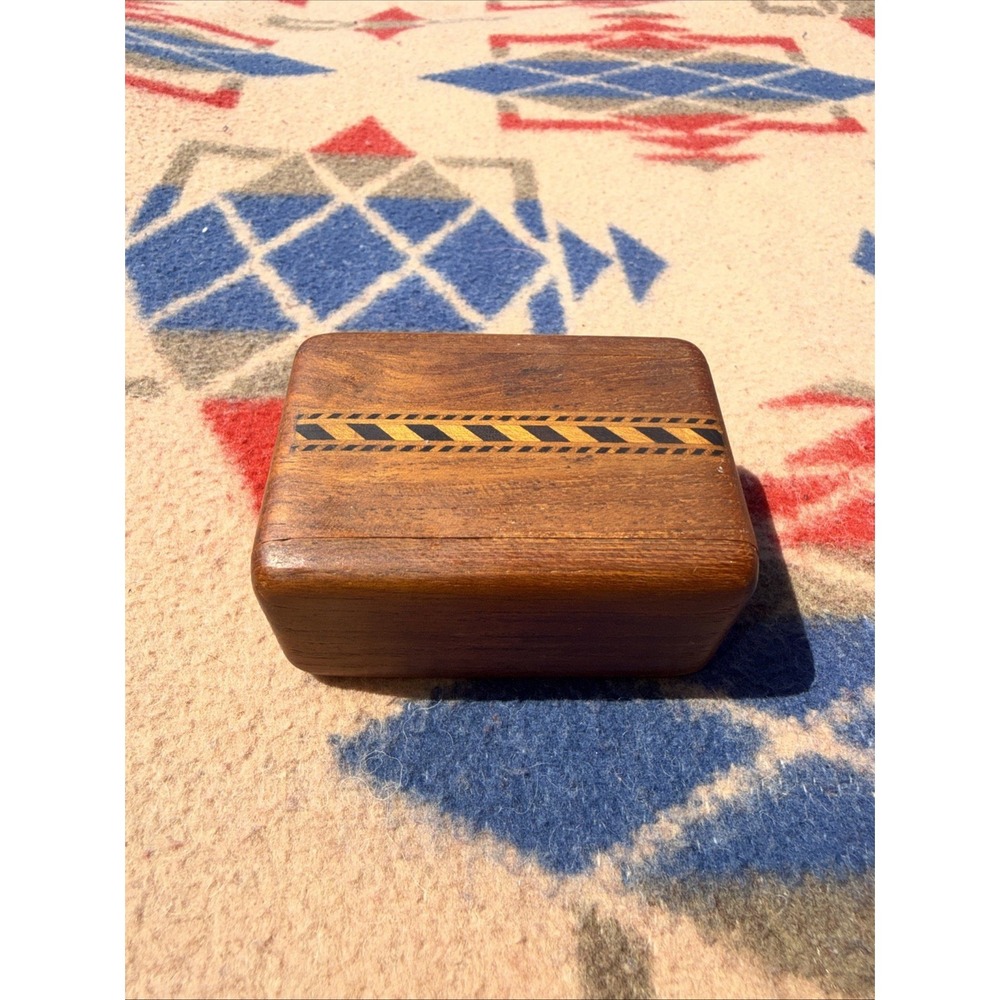 Vintage Wood  Heart made Trinket Box / Ornate Design And With Sliding Lid